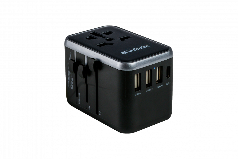 Adaptor universal de calatorie UTA-04 cu 1 x USB-C PD 61W si QC 3.0 / 1 x USB-C / 3 x USB-A