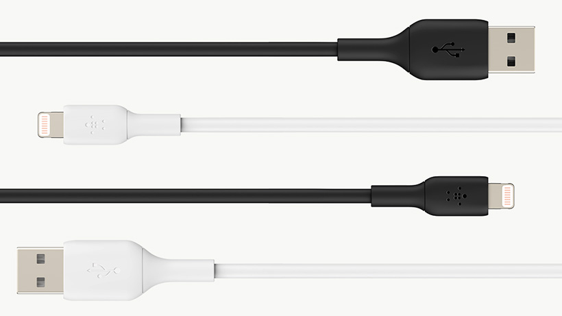 Belkin Boost↑Charge Cable in black and white