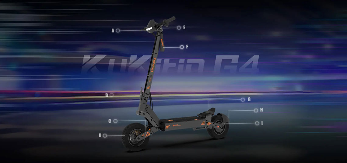 Trotineta electrica pliabila KUKIRIN G4 Electric Scooter, viteza max 70km/h, auto max 75 km, motor 2000W, acumulator 60V 20Ah